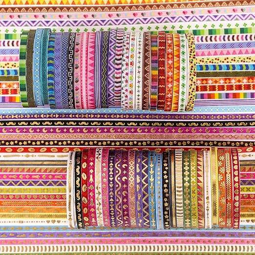 emmoolife 50 Rolls Skinny Washi Tape Set 3mm Wide, Junk Journal Supplies - Image 4