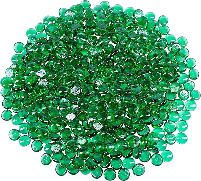 Galashield Flat Glass Marbles for Vases Green Glass Gems Beads Pebbles Vase by Galashield
