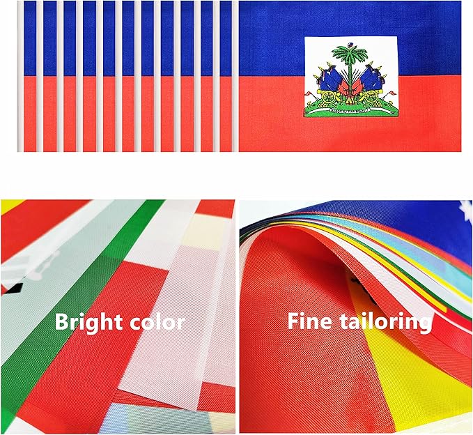 12 Pack Haiti Desk Flags Set, Haitian Small Mini Table Office Flags - Image 4