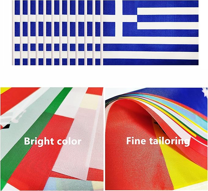 12 Pack Greece Desk Flags Set, Greek Small Mini Table Office Flags - Image 4