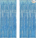 BRAVESHINE Light Blue Tinsel Foil Fringe Curtains by BRAVESHINE