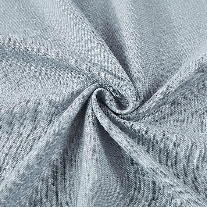 Vision Home Blue Fog Pinch Pleated Semi Sheer Curtains Textured Linen Blended - Image 5