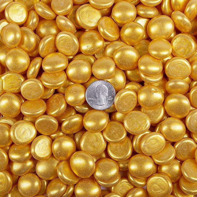 Galashield Flat Glass Marbles for Vases Gold Glass Gems Beads Pebbles Vase - Image 3