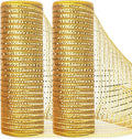 Ribbli 2 Rolls Gold Mesh Ribbon, 10 inch x 30 feet Each Roll, Metallic Gold by Ribbli