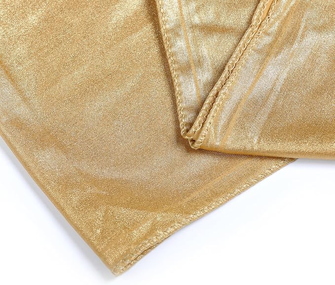 VDS Pack of 125 PCS | Metallic Gold | Spandex Chair Sashes Bows without Buckle - Image 3