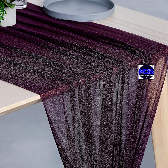 MDS 2 Pack 14ft Chiffon Table Runner 29 x 170 Inches Sheer Wedding Runner - Image 4