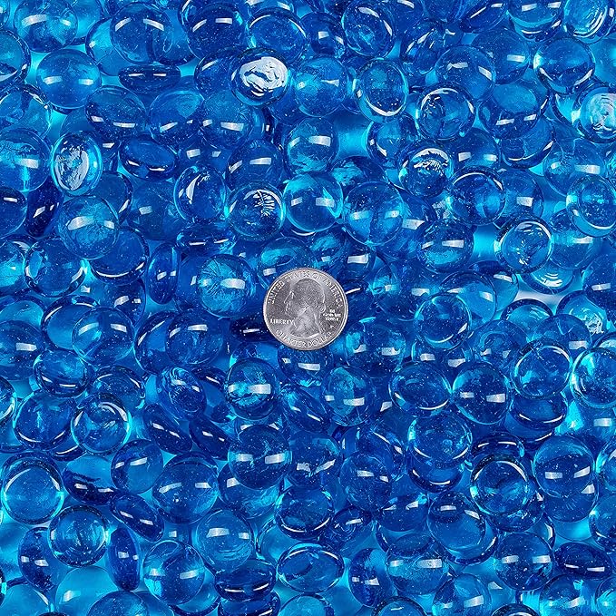 Galashield Flat Glass Marbles for Vases Blue Glass Gems Beads Pebbles Vase - Image 3
