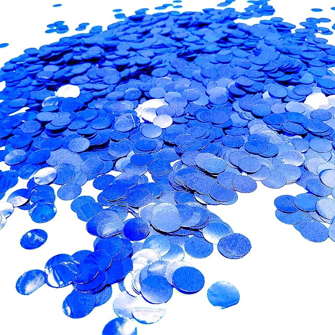 Blue Foil Metallic Round Table Confetti Decor Circle Dots Mylar Table Scatter - Image 4