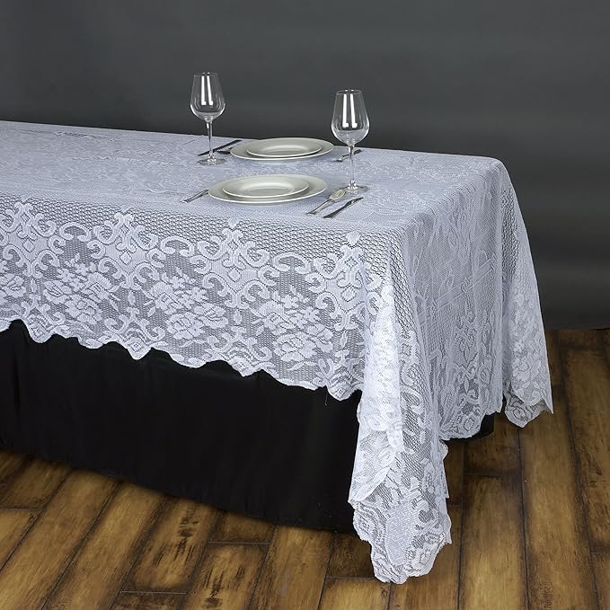 Tableclothsfactory Floral Lace Rectangle Tablecloth 60" x 126" - Image 2