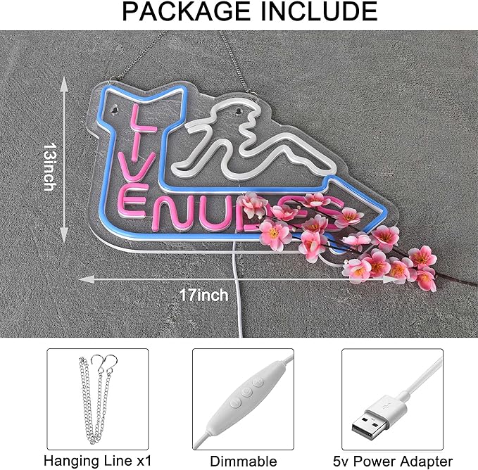 Neon Sign for Wall Décor LED Live Batchroom Changing Room Restroom Neon Lights - Image 3