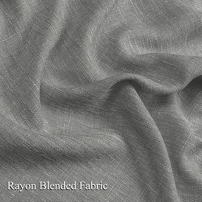 Vision Home Pinch Pleated Gray Semi Sheer Curtains Textured Light Filtering - Image 4