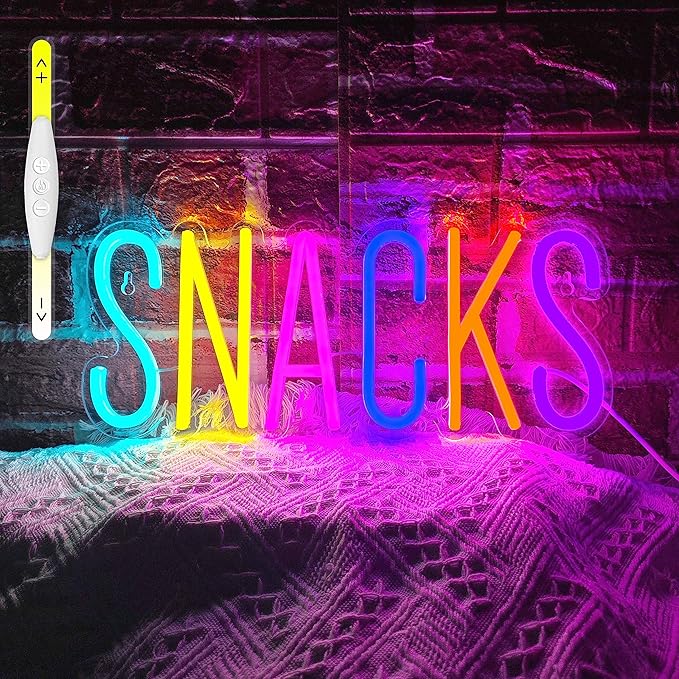 Snacks Neon Sign, Snack Bar Sign by JIARODEYLEDNEONSIGN