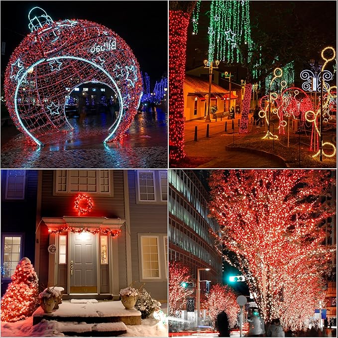 LAMPHOME 66ft Christmas Decorative Mini Lights, 200 LED Transparent Wire Fairy - Image 2