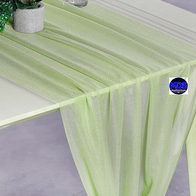 MDS 2 Pack 14ft Chiffon Table Runner 29 x 170 Inches Sheer Wedding Runner - Image 4