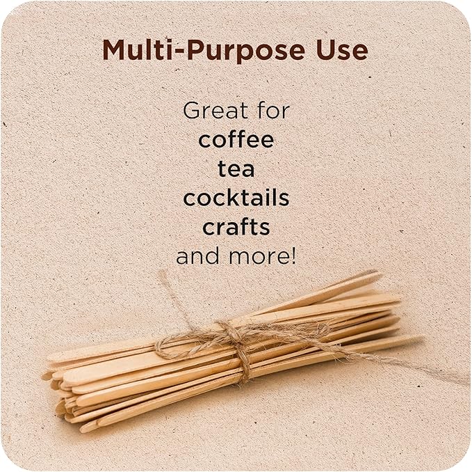 Makerstep Birch Wood Coffee Stirrers, 7 Inch Coffee Stir Sticks Eco-friendly - Image 4