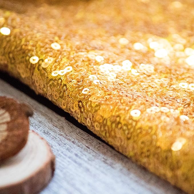 JYFLZQ Gold Sequin Backdrop Curtains 4ft x 8ft 2 Panel Glitter Photo Booth - Image 7