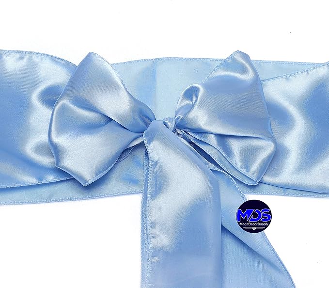 MDS Pack of 150 PCS Satin Chair Sashes Charmeuse Sateen Dining Chair Bows - Image 3