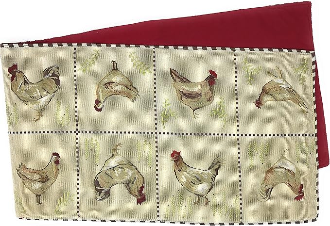 Tache Farmhouse Rooster Table Runner 90 inches Long Country Hens Chickens - Image 2