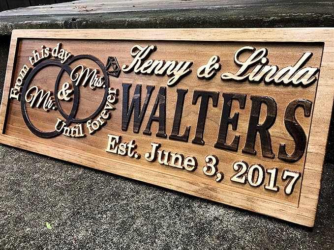 Mr and Mrs Sign | Wood Wedding Gift | Wooden Bridal Shower Gift | Custom - Image 3