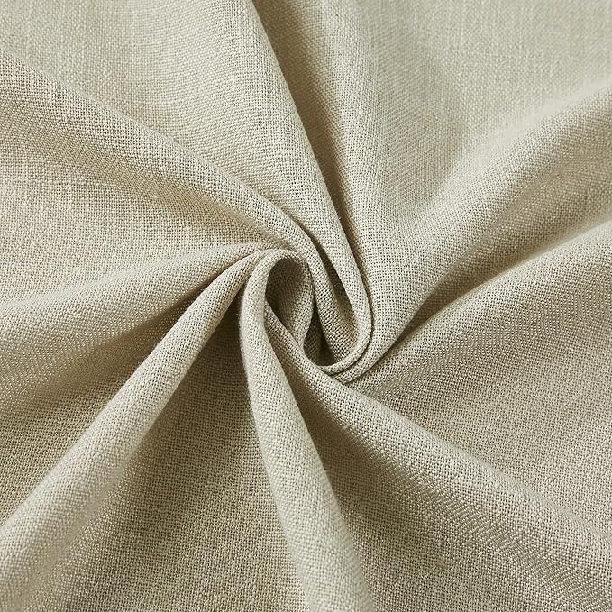 Vision Home Sand Pinch Pleated Semi Sheer Curtains Textured Linen Blended Light - Image 4