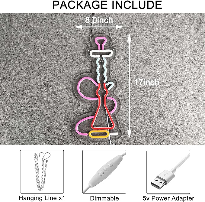 Hookah Neon Sign for Wall Décor - Image 3