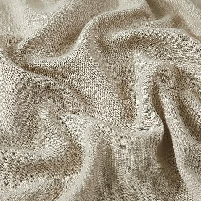 Vision Home Sand Pinch Pleated Semi Sheer Curtains Textured Linen Blended Light - Image 6