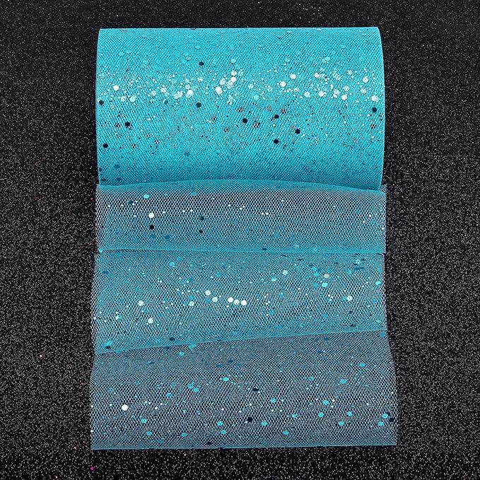 Glitter Tulle Rolls, 6” by 50 Yards Sparkling Tulle Spool Ribbon Sequin Tulle - Image 5