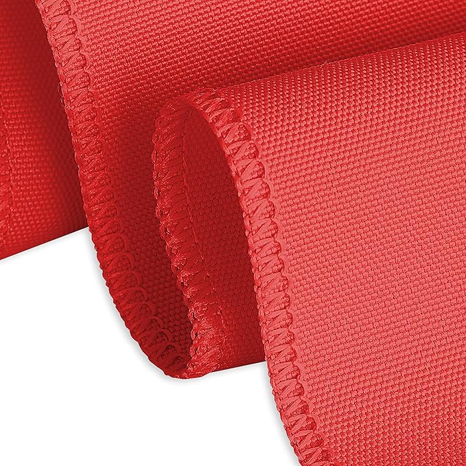 LTC LINENS 5 Pack 108 Inch Round Tablecloths Red - Image 4