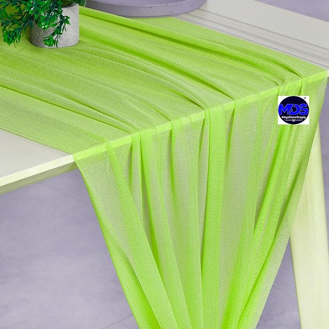 MDS 2 Pack 14ft Chiffon Table Runner 29 x 170 Inches Sheer Wedding Runner - Image 4