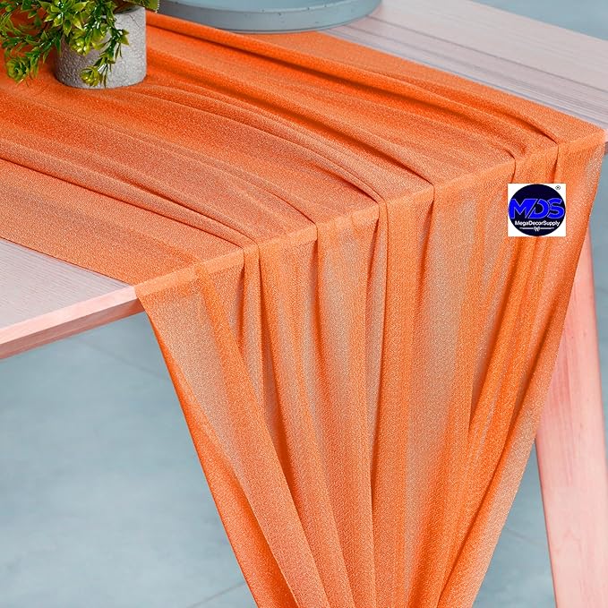 MDS 2 Pack 14ft Chiffon Table Runner 29 x 170 Inches Sheer Wedding Runner - Image 6
