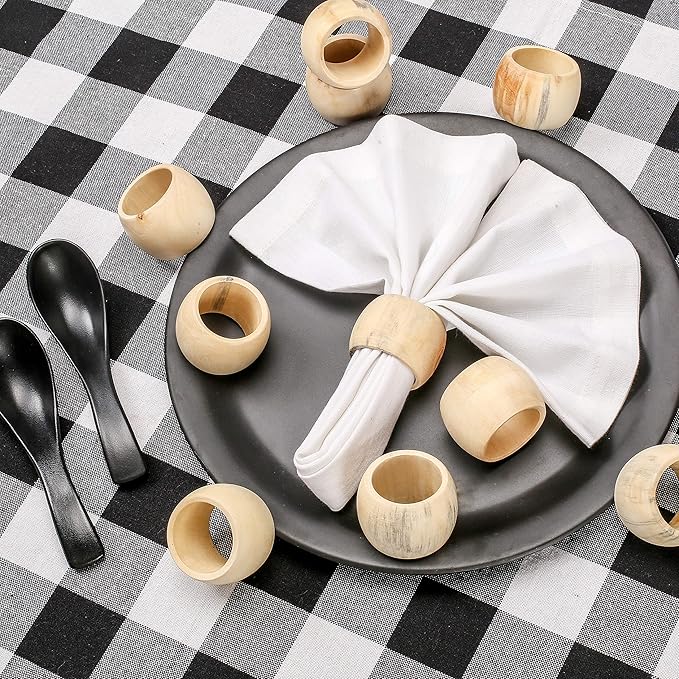 Wooden Napkin Rings Set of 12 - Image 2