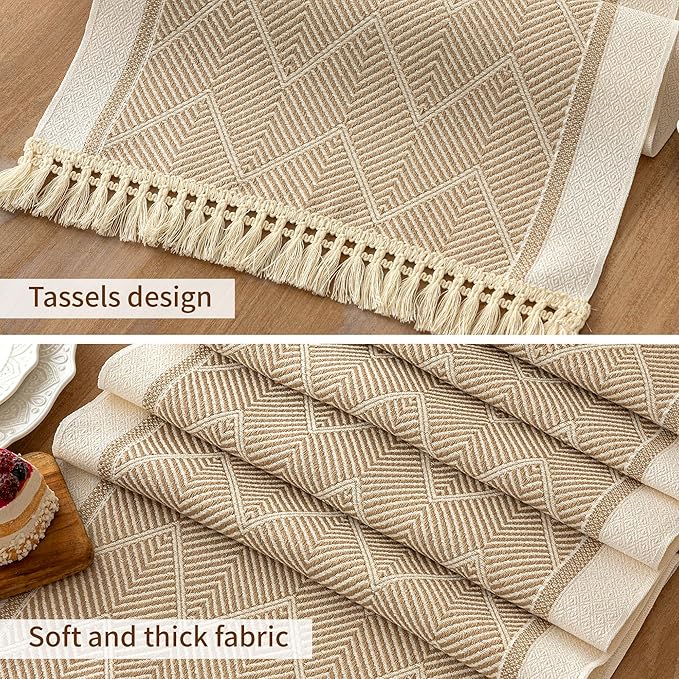 Table Runners 63 Inches, Waterproof Boho Table Runner - Image 3