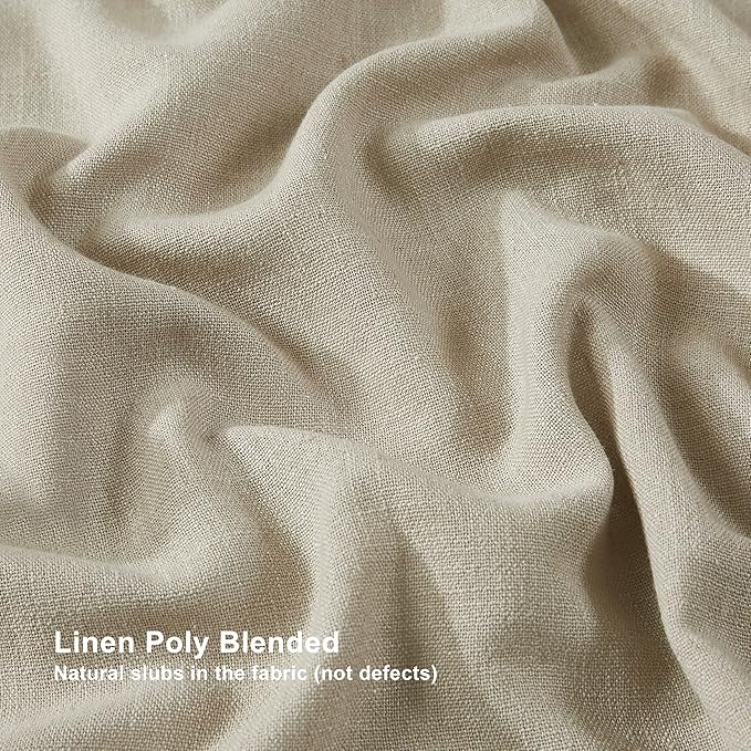 Vision Home Sand Pinch Pleated Semi Sheer Curtains Textured Linen Blended Light - Image 6