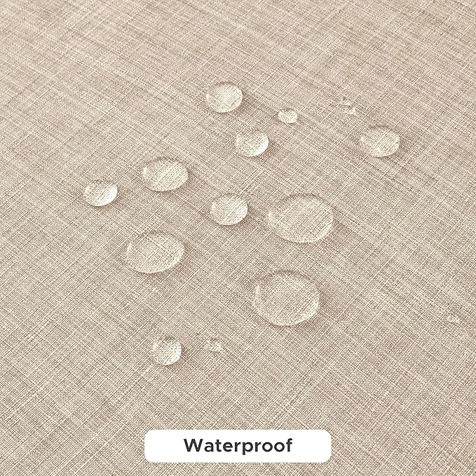 Fitable Faux Linen Tablecloths for Rectangle Tables: Water & Stain Resistant - Image 4