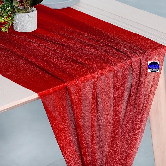 MDS 2 Pack 10ft Chiffon Table Runner 29 x 120 Inches Sheer Wedding Runner - Image 4