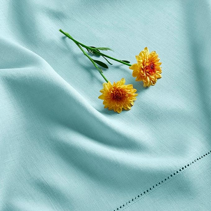 Solino Home Linen Aqua Blue Table Runner 132 Inches Long - Image 8