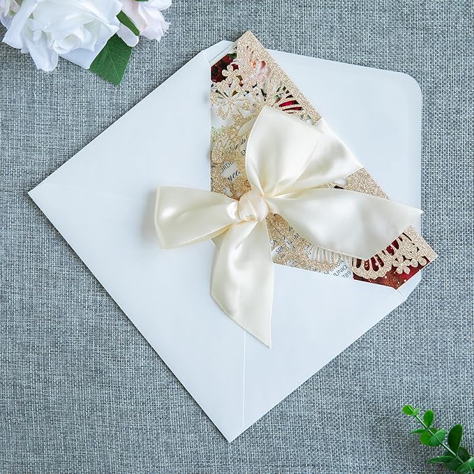 20 PCS 5.12x7.2 Butterfly Quinceanera Invitation, Laser Cut Wedding Invitation - Image 8