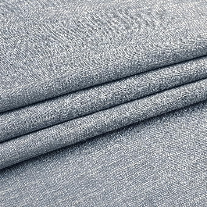 Vision Home Blue Pinch Pleated Semi Sheer Curtains Textured Light Filtering - Image 6
