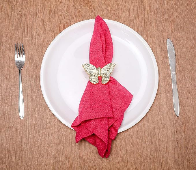 12 Pcs Gold Napkin Rings Set - Image 7