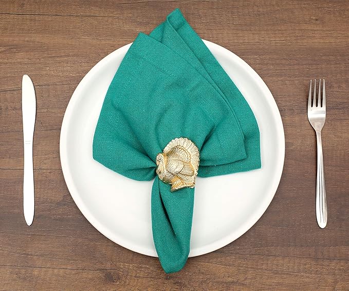 Gold Napkin Rings Set of 12 - Image 2
