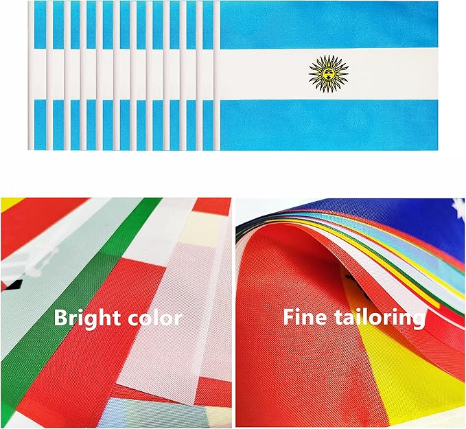12 Pack Argentina Desk Flags Set, Argentine Small Mini Table Office Flags - Image 4