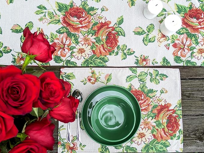 Tache Sweet Roses Spring Summer Flower Traditional French Country Vintage White - Image 5