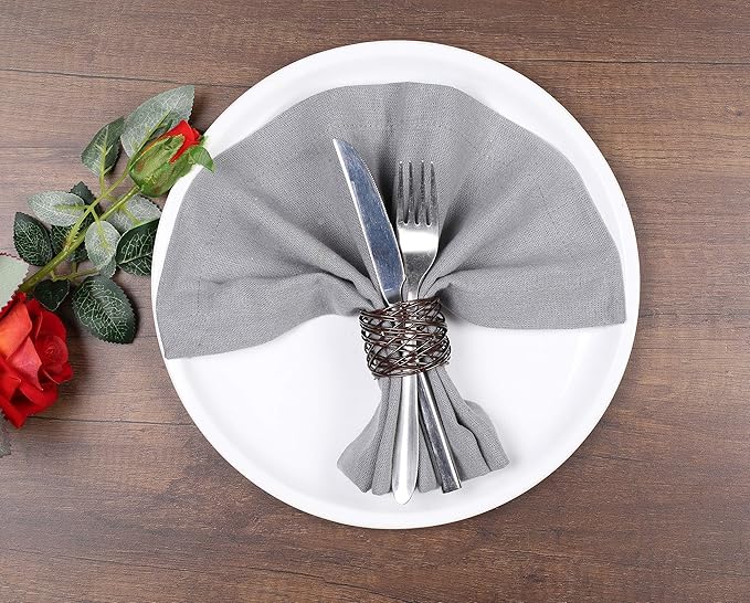 Twisted Wire Mesh Napkin Rings Holders Set of 12 - Image 8