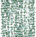 Miracliy 9Pcs 74FT Blue and White Flower Garland Artificial Rose Arch Vines by Miracliy