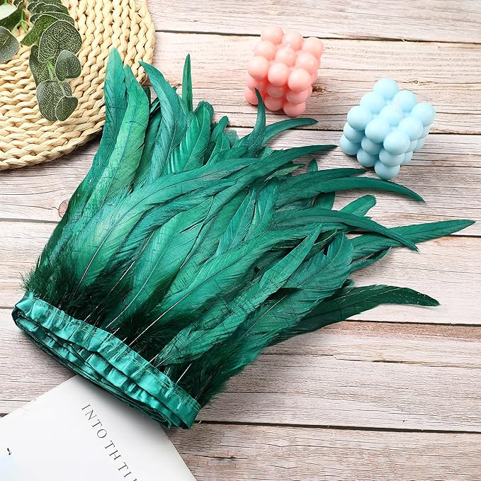Holmgren Dark Green Rooster Feather Trim - Image 3