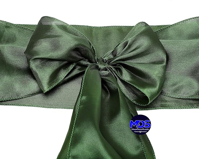 MDS Pack of 300 PCS Satin Chair Sashes Charmeuse Sateen Dining Chair Bows - Image 3