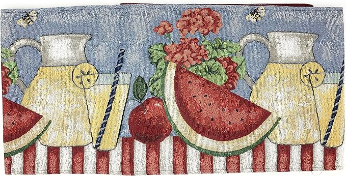 Tache Blue Summer Table Runner 90 Inches Long Fruity Drinks Colorful Watermelon - Image 9