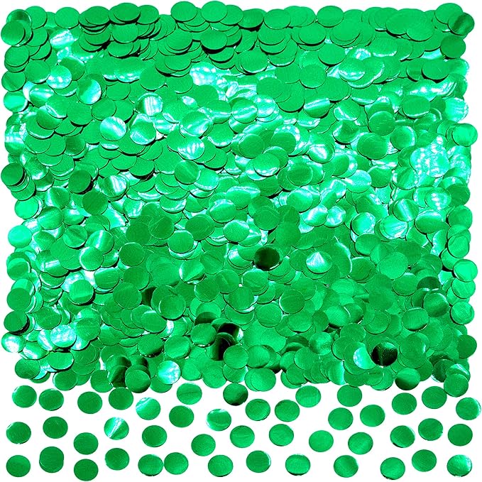 Green Foil Metallic Round Table Confetti Decor by AWESON+PARTY