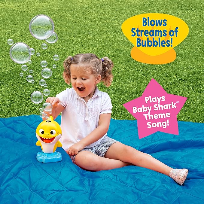 Little Kids Baby Shark NO Spill Musical Bubble Machine, Bubble Toy - Image 2