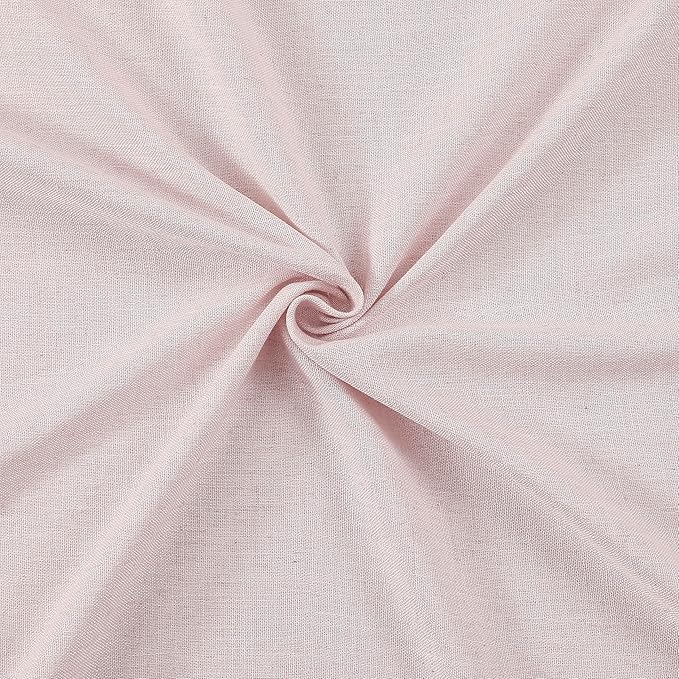 Vision Home Soft Pink Pinch Pleated Semi Sheer Curtains Textured Linen Blended - Image 4